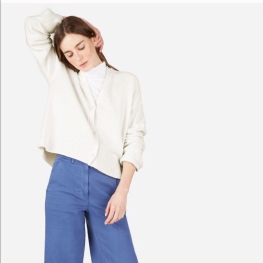 Everlane Soft Cotton Square Cardigan- Small
